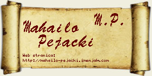 Mahailo Pejački vizit kartica